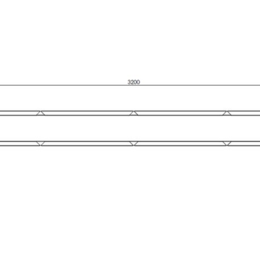 Gepoedercoat staal plantenbak Rechthoek XL 320x30 H=30 cm - Wit (RAL9010) MET bodemplaat