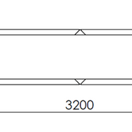 Gepoedercoat staal plantenbak Rechthoek XL 320x40 H=80 cm - Zwart (RAL9005) ZONDER bodemplaat