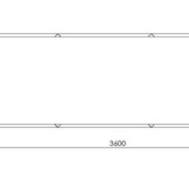 Gepoedercoat staal plantenbak Rechthoek XL 360x120 H=60 cm - Zwart (RAL9005) ZONDER bodemplaat