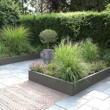 Gepoedercoat staal plantenbak Rechthoek XL 360x120 H=40 cm - Antraciet (RAL7016) MET bodemplaat