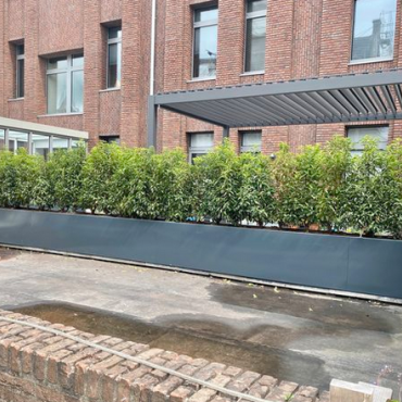 Gepoedercoat staal plantenbak Rechthoek XL 360x30 H=60 cm - Antraciet (RAL7016) ZONDER bodemplaat