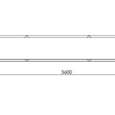 Gepoedercoat staal plantenbak Rechthoek XL 360x50 H=80 cm - Wit (RAL9010) ZONDER bodemplaat