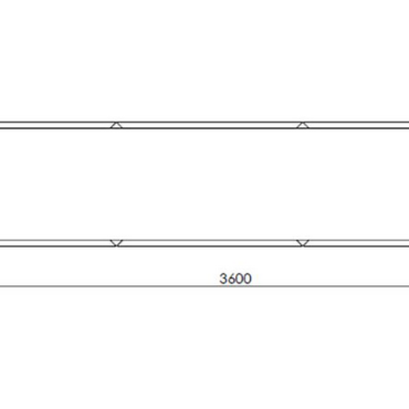 Gepoedercoat staal plantenbak Rechthoek XL 360x80 H=40 cm - Wit (RAL9010) ZONDER bodemplaat