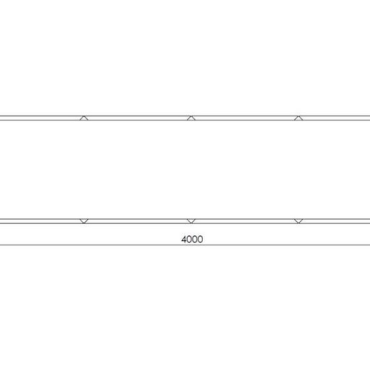 Gepoedercoat staal plantenbak Rechthoek XL 400x100 H=80 cm - Zwart (RAL9005) ZONDER bodemplaat
