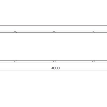 Gepoedercoat staal plantenbak Rechthoek XL 400x80 H=40 cm - Zwart (RAL9005) ZONDER bodemplaat