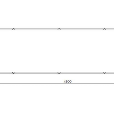 Gepoedercoat staal plantenbak Rechthoek XL 480x120 H=40 cm - Wit (RAL9010) ZONDER bodemplaat