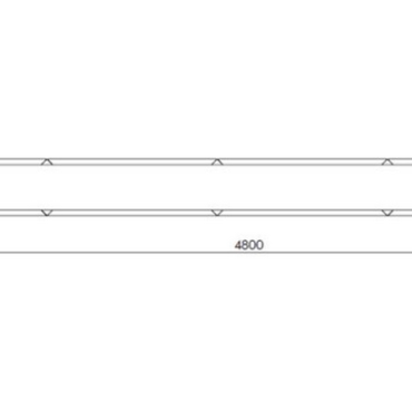 Gepoedercoat staal plantenbak Rechthoek XL 480x40 H=60 cm - Zwart (RAL9005) ZONDER bodemplaat