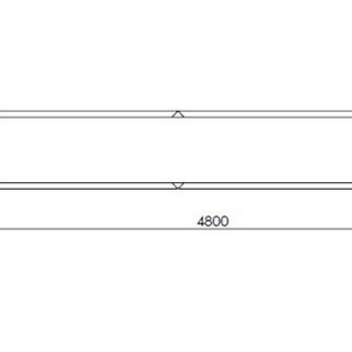 Gepoedercoat staal plantenbak Rechthoek XL 480x50 H=80 cm - Zwart (RAL9005) MET bodemplaat