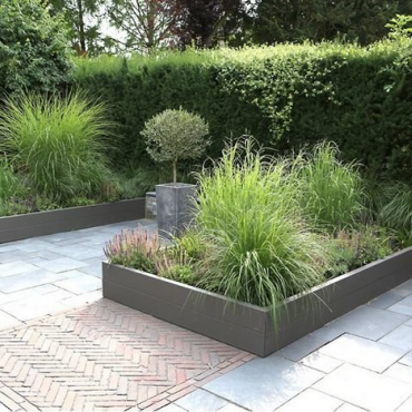 Gepoedercoat staal plantenbak Rechthoek XL 480x80 H=80 cm - Antraciet (RAL7016) MET bodemplaat