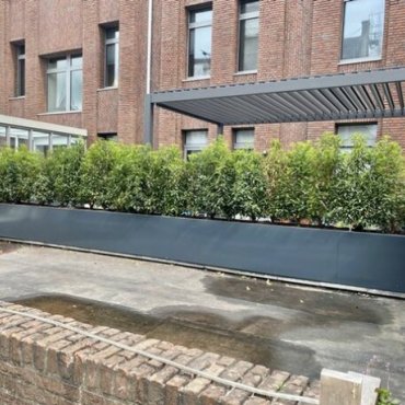 Gepoedercoat staal plantenbak Rechthoek XL 500x120 H=60 cm - Antraciet (RAL7016) MET bodemplaat