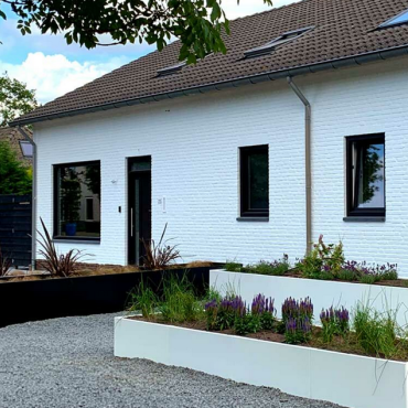 Gepoedercoat staal plantenbak Rechthoek XL 500x50 H=80 cm - Wit (RAL9010) MET bodemplaat