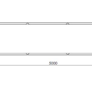 Gepoedercoat staal plantenbak Rechthoek XL 500x80 H=60 cm - Wit (RAL9010) MET bodemplaat
