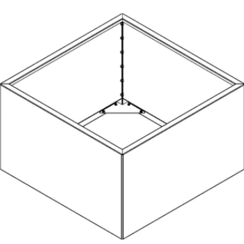 Gepoedercoat staal plantenbak Vierkant 100x100 H=50 cm ZONDER bodemplaat - Antraciet (RAL7016)