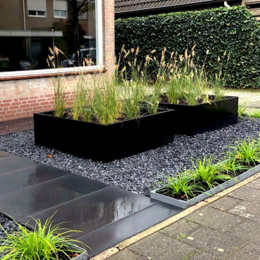 Gepoedercoat staal plantenbak Vierkant 120x120 H=30 cm ZONDER bodemplaat - Zwart (RAL9005)