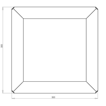 Gepoedercoat staal plantenbak Vierkant 30x30 H=60 cm ZONDER bodemplaat - Antraciet (RAL7016)