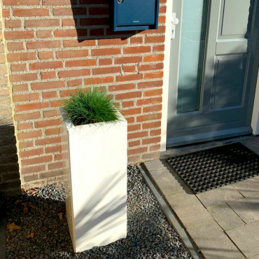 Gepoedercoat staal plantenbak Vierkant 30x30 H=40 cm MET bodemplaat - Wit (RAL9010)