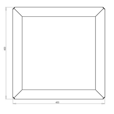 Gepoedercoat staal plantenbak Vierkant 40x40 H=60 cm MET bodemplaat - Andere RALkleur