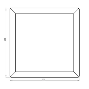 Gepoedercoat staal plantenbak Vierkant 50x50 H=80 cm MET bodemplaat + wielen - Wit (RAL9010)