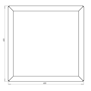 Gepoedercoat staal plantenbak Vierkant 60x60 H=60 cm MET bodemplaat + voeten - Antraciet (RAL7016)