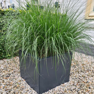 Gepoedercoat staal plantenbak Vierkant 60x60 H=80 cm MET bodemplaat + voeten - Antraciet (RAL7016)