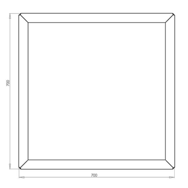 Gepoedercoat staal plantenbak Vierkant 70x70 H=70 cm MET bodemplaat + voeten - Andere RALkleur