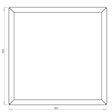 Gepoedercoat staal plantenbak Vierkant 80x80 H=60 cm MET bodemplaat + voeten - Zwart (RAL9005)
