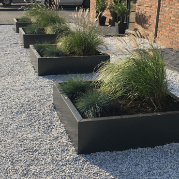 Gepoedercoat staal plantenbak Vierkant 80x80 H=30 cm MET bodemplaat - Antraciet (RAL7016)