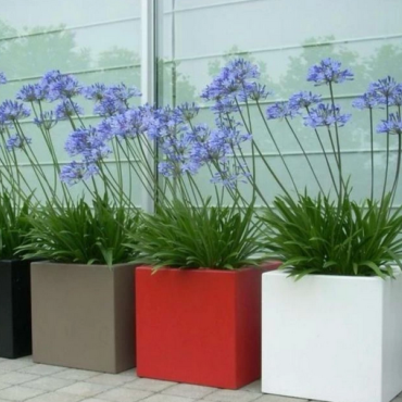 Gepoedercoat staal plantenbak Vierkant Trapmodel 2 stuks 40x40 H=30+60 cm - Andere RALkleur - ZONDER bodemplaat