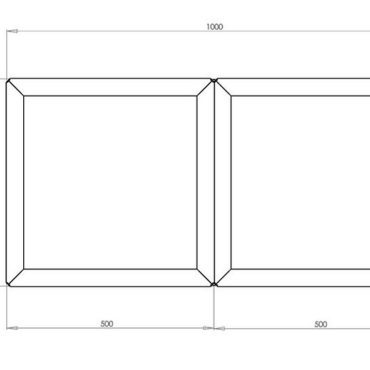 Gepoedercoat staal plantenbak Vierkant Trapmodel 2 stuks 50x50 H=30+60 cm - Andere RALkleur - ZONDER bodemplaat