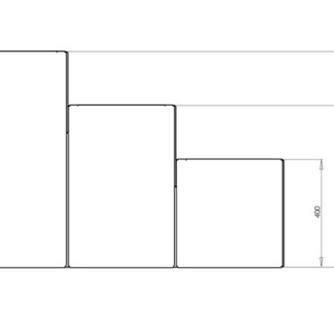 Gepoedercoat staal plantenbak Vierkant Trapmodel 3 stuks 50x50 H=40+60+80 cm - Andere RALkleur - MET bodemplaat