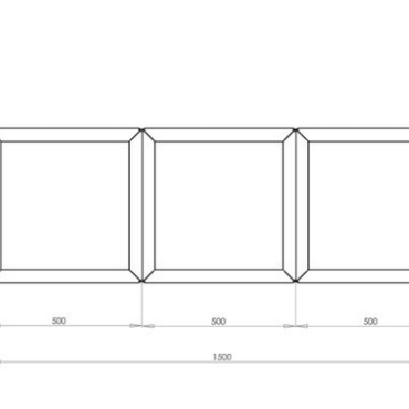 Gepoedercoat staal plantenbak Vierkant Trapmodel 3 stuks 50x50 H=40+60+80 cm - Zwart (RAL9005) ZONDER bodemplaat