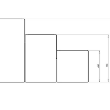 Gepoedercoat staal plantenbak Vierkant Trapmodel 3 stuks 60x60 H=40+60+80 cm - Zwart (RAL9005) ZONDER bodemplaat
