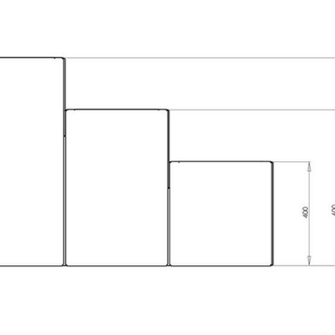 Gepoedercoat staal plantenbak Vierkant Trapmodel 3 stuks 80x80 H=40+60+80 cm - Andere RALkleur - ZONDER bodemplaat