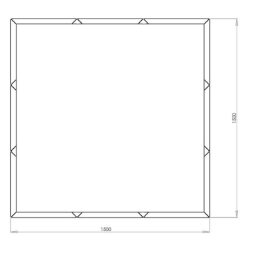 Gepoedercoat staal plantenbak Vierkant XL 150x150 cm H=80 cm - Wit (RAL9010) ZONDER bodemplaat