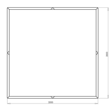 Gepoedercoat staal plantenbak Vierkant XL 200x200 cm H=50 cm - Andere RALkleur - ZONDER bodemplaat