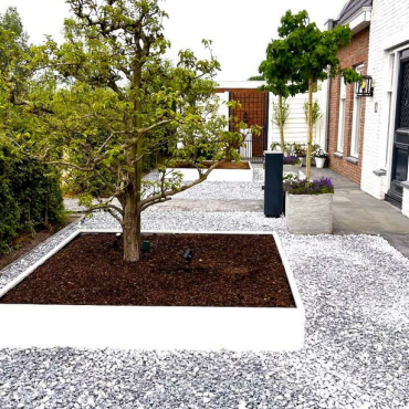 Gepoedercoat staal plantenbak Vierkant XL 200x200 cm H=40 cm - Wit (RAL9010) ZONDER bodemplaat