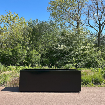 Gepoedercoat staal plantenbak Vierkant XL 300x300 cm H=30 cm - Zwart (RAL9005) ZONDER bodemplaat