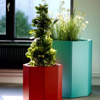 Gepoedercoat staal plantenbak Zeshoek 138.6x159.3 cm H=30 cm - Andere RALkleur - ZONDER bodemplaat