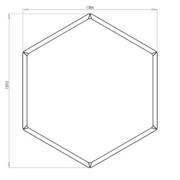 Gepoedercoat staal plantenbak Zeshoek 138.6x159.3 cm H=80 cm - Wit (RAL9010) ZONDER bodemplaat