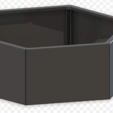 Gepoedercoat staal plantenbak Zeshoek 138.6x159.3 cm H=80 cm - Antraciet (RAL7016) ZONDER bodemplaat