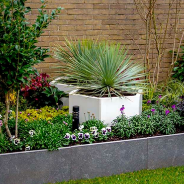 Gepoedercoat staal plantenbak Zeshoek 138.6x159.3 cm H=80 cm - Wit (RAL9010) ZONDER bodemplaat