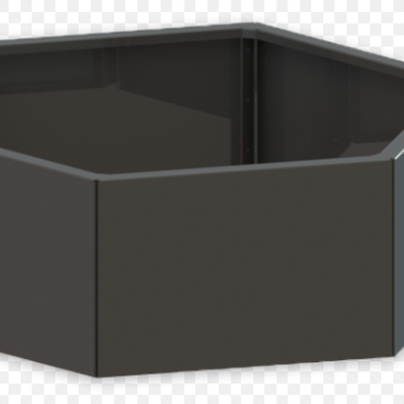Gepoedercoat staal plantenbak Zeshoek 173.2x199.3 cm H=100 cm - Antraciet (RAL7016) ZONDER bodemplaat