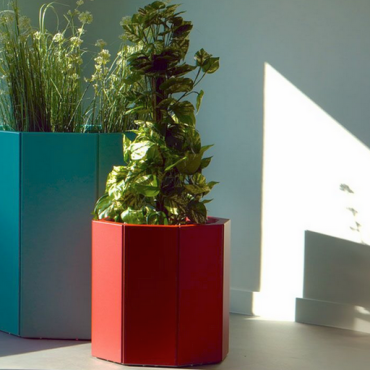 Gepoedercoat staal plantenbak Zeshoek 207.8x239.3 cm H=30 cm - Andere RALkleur - ZONDER bodemplaat