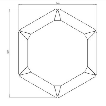 Gepoedercoat staal plantenbak Zeshoek 34.6x39.3 cm H=100 cm - Wit (RAL9010) MET bodemplaat