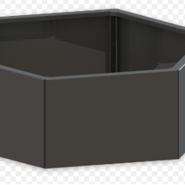 Gepoedercoat staal plantenbak Zeshoek 52x59.3 cm H=80 cm - Antraciet (RAL7016) ZONDER bodemplaat