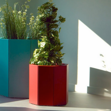 Gepoedercoat staal plantenbak Zeshoek 69.3x79.3 cm H=60 cm - Andere RALkleur - ZONDER bodemplaat