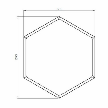 Gepoedercoat staal plantenbak Zeshoek 70 H=70 cm - Wit (RAL9010) ZONDER bodemplaat