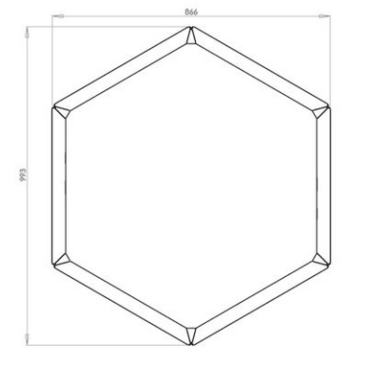 Gepoedercoat staal plantenbak Zeshoek 86.6x99.3 cm H=50 cm - Wit (RAL9010) ZONDER bodemplaat