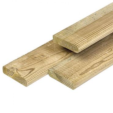 Midden-Europees grenen stachetteregel groen geimpregneerd. gedroogd. geschaafd 4rh 1.6x7.0x210 cm