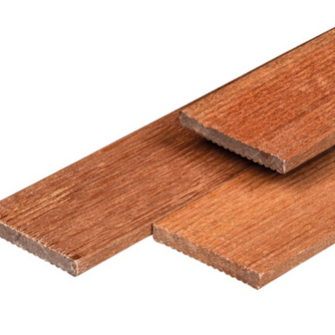 Hardhout tuinplank kunstmatig gedroogd 1.2x9.0x180cm geschaafd. reliëf